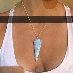 Larimar pendant necklace on sterling silver chain
